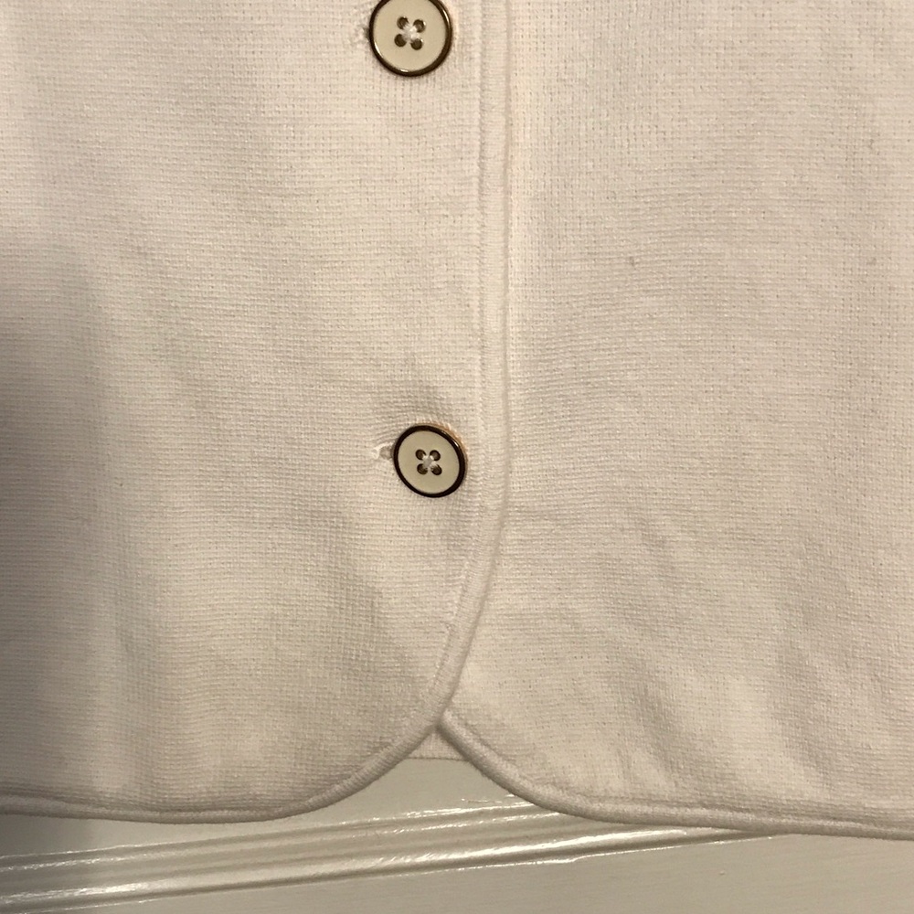 Talbots Crisp White 100% Cotton Coatigan Blazer with Button Detail - Picture 6 of 6
